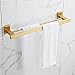 WZJL Gebürstet Aluminium Hantuchhalterung,Wandmontage Platzsparend Habdtuchhalterung Praktisch Handtuchstange,Handtuchhalter Bad-Golden Doppel gestern
