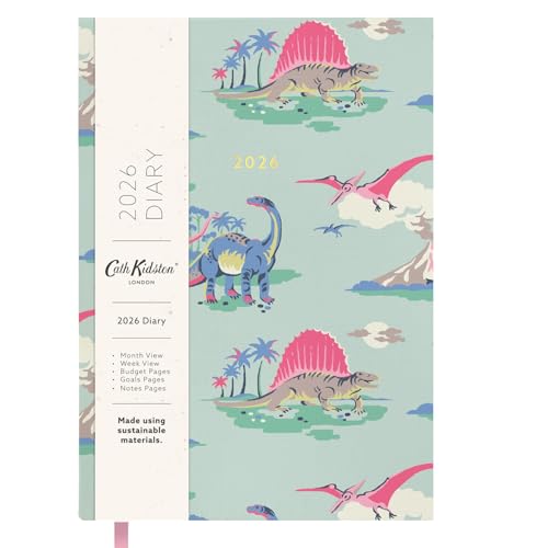 Image of Ohh Deer 2026 Diary Cath Kidston Dinosaur Design - Cloth bound A5 Diary - Week to View with Monthly Planner