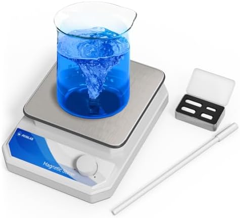 Magnetic Stirrer Set(4 Stir Bars & a Retriever), Strong Magnetic Stir Plate 3000rpm with Speed Control for Liquid Mixing, Magnetic Mixer for Chemistry, Lab, Yeast Starter, Drinks & DIYs