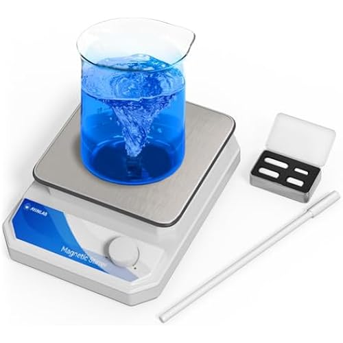 Magnetic Stirrer Set(4 Stir Bars & a Retriever), Strong Magnetic Stir Plate 3000rpm with Speed Control for Liquid Mixing, Magnetic Mixer for Chemistry, Lab, Yeast Starter, Drinks & DIYs