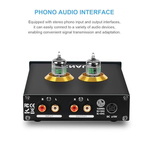 MICNAUX Tube Amplifier 5654W Vacuum Tubes Preamp, HD Stereo Receiver Mini Hi-Fi Power Amp with Volume 3 Band EQ Control for Home Audio Stereo Amplifier Active Speaker - Thumbnail 6