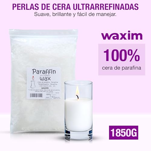 Miniatura 4 de Waxim. Cera De Parafina Para Vela 1.85 Kg En Perlas. Vela Decorativa, Artesanales, Caseras, Diy, Manualidades, Parafina Refinada, Granulos, Blanca, Economica.