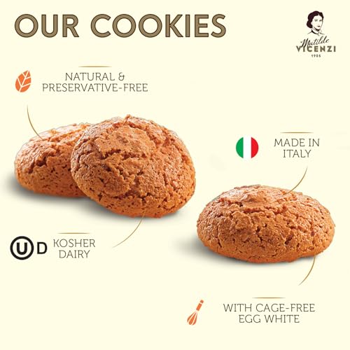 Matilde Vicenzi Amaretti Cookies - Gourmet Italian Crispy Almond Cookies - Bite-Sized Traditional Coffee & Tea Biscuits Made in Italy - 6.17 oz (175g), 2 Pk