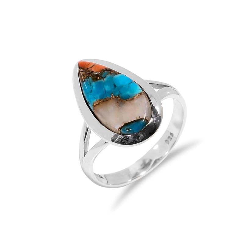 Bague poire en argent et turquoise pour sublimer votre style vintage au quotidien