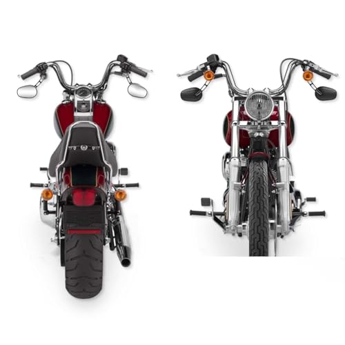 Espejos retrovisores de 8mm para Harley FLSTC y Dyna FXDB en color negro 3