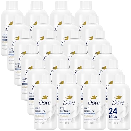 Dove Deep Moisture Body Wash 24-Pack Travel Essentials 3 Oz Ea