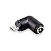 Conwork 4-Pack 90 Degree Right Angle 5.5 x 2.1mm DC Power Plug Female to Micro USB Male Charge Adapter for Cellphone Tablet