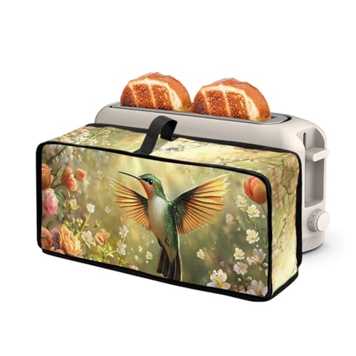 Bivxisrvo Hummingbird Toaster Covers Foldable Portable Bread Maker Cover with Handle Dust and Fingerprint Protection, Machine Washable Kitchen Accessories