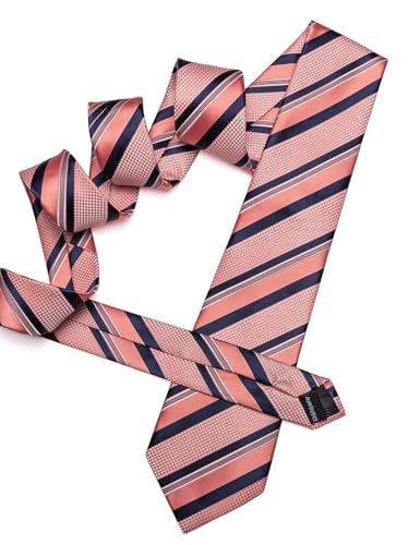 Image of Barry.Wang Mens Tie Set Plaid Check Neckties Formal Business Wedding Luxury Pocket Square Cufflinks