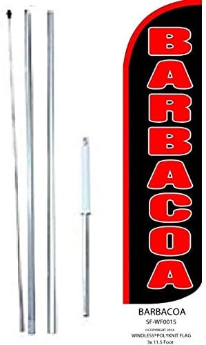 BARBACOA - Letrero de bandera King con poste híbrido completo