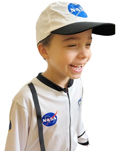 Fantasia Astronauta Infantil Unissex Criança Boné Luxo Roupa Profissão Macacão (P (veste 3 a 4 anos)