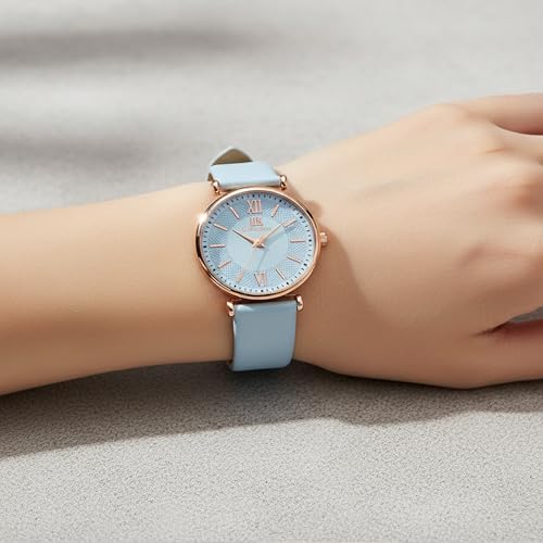 Image of IIK COLLECTION Watches for Women Round Dial |Analogue Quartz Movemnet Ladies Watch|Long Battery Life|Leather Bracelet Strap|Buckle Lock Clasp Safety Watches for Girls