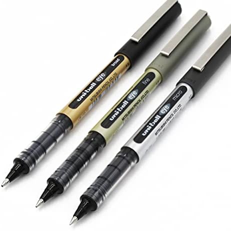 uni-ball EYE - Liquid Ink Rollerball Pens - 0.5mm / 0.7mm / 1.0mm Nib - Black - Pack of 6