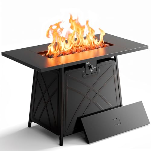 BALI OUTDOORS Large Outdoor Propane Fire Pit Table