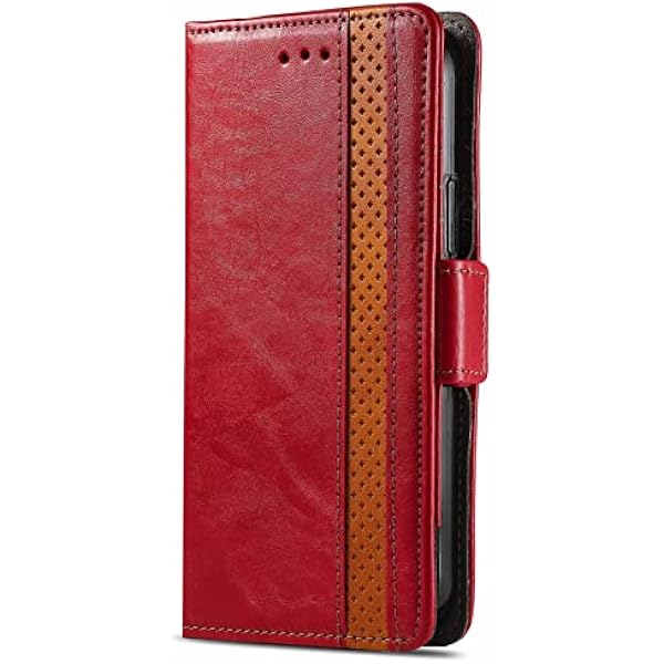 Etui na Realme GT2 Pro. Odporne na zarysowania, etui z klapką z boku przyssawki, funkcja podpórki z przegródkami na karty, etui folio ze skóry PU do Realme GT2 Pro (czerwone)