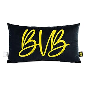 Borussia Dortmund BVB-Kordelkissen (45 cm x 26 cm), Schwarz