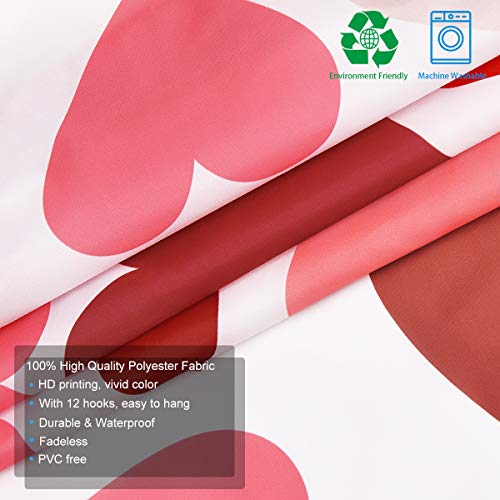 Alishomtll Valentine's Day Heart Pattern Shower Curtain #TOP25