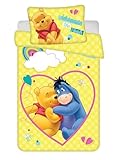 Jerry Fabrics Baby Kinder Bettwäsche Set: Bettdeckenbezug 100x135 cm und Kissenbezug 40x60 cm Wendemotiv Disney Winnie The Pooh 100prozent Baumwolle für Jungen und Mädchen