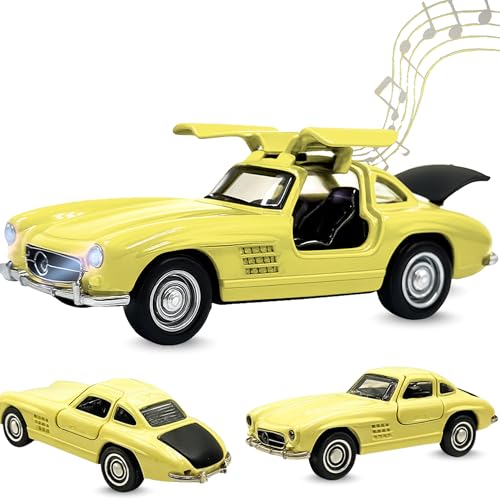 Image of toyco Alloy Metal SUV Toy Car for Kids | Pull Back Unbreakable Small Toy Cars | Openable Doors, Smooth & Shiny Edges |1:36 Scale | Gift Toys for Boys and Girls Age 3+ | (Mercedes Gulwing White)