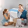 AXTON Dual Barrel Compact Portable Washing Machine and Spin Dryer - for Dorms, Apartments, RVs, Camping, Office, Work - Space Saving - Energy Efficient - Quick Wash - 2 in 1 Laundry Solution (Blue)