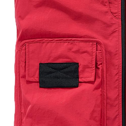 Men Cargo Vest Lightweight Hiking Vest Big and Tall Sleeveless Vest Outdoor Running Vest Zip Up Casual Vest3