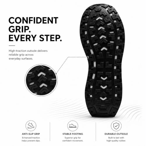 Image of HAUX Men's Slip-On Running Shoes | Lightweight Sports Sneakers with Memory Foam Cushioning | Walking, Gym, Jogging, Training | Ultra Comfort & Style