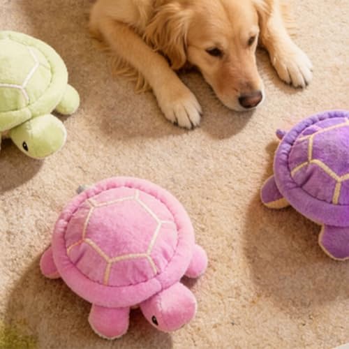 Buxuaaaa Fesselnde, quietschende Plüschschildkröten Kauen von Hunden, für Indoor Spaß und für kleine bis große Rassen Plüschschildkröten als Hundespielzeug-3