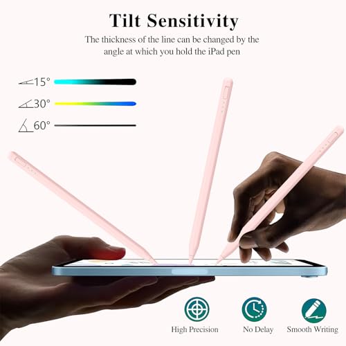 Stylus Pen for iPad11&10thGen,14Mins Faster Charge, with Pencil Holder,Palm Rejection, Tilt Sensitivity, for iPad Air11&13-inch(M3/M2), iPad Pro 11&13-inch (M4),iPad 6-11th,iPad Pro 11/12.9 inch - image 7