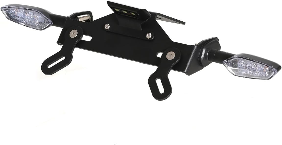 License Plate Holder Rear Fender Eliminator Tail Tidy LED Integrated Tail Brake Light Indicator Turn Signal Blinker Kit Compatible with Z1000 2014-2021, Z1000R 2018-2021. (Clear)