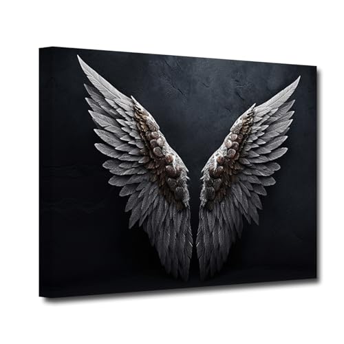 CXHOSTENT Angel Wings Wall Art Black and White Wings Canvas 