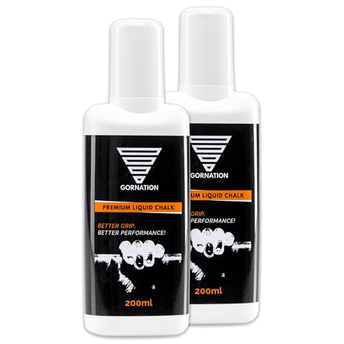 GORNATION Magnesio líquido, Liquid Chalk para Calistenia, Gym, Escalada, Gimnasio, Levantamiento de Pesas, Bouldering, Magnesio para Manos, Secado rápido y Resistente, perfumada - 200 ml (Set de 2)
