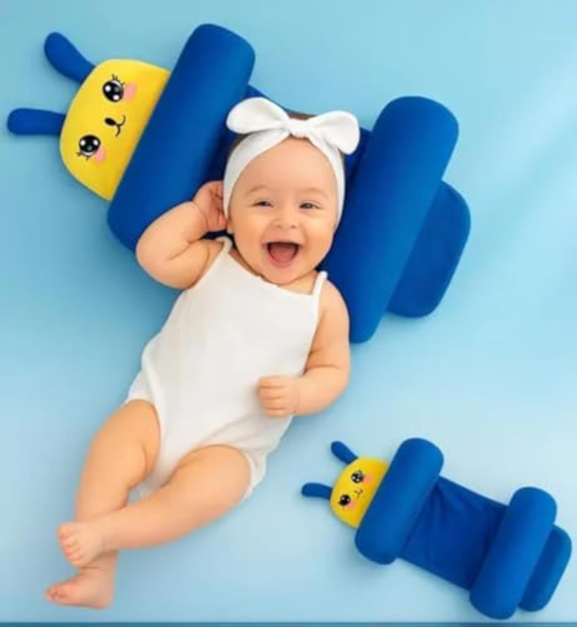 Baby Sleeping Support Pillow with Side Rollers, Newborn Safety