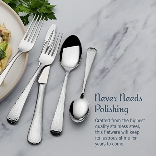 Mikasa Hammered Opulent Flatware Set, 75 Piece, Silver #TOP3