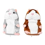 Walking Hamster Plüsch Spielzeug,Will nicken und Kinder necken, Auto Kopfschütteln. Der Hamster bewegt seinen Kopf beim Sprechen automatisch auf und ab und reagiert auf Berührungen oder Klopfen.
