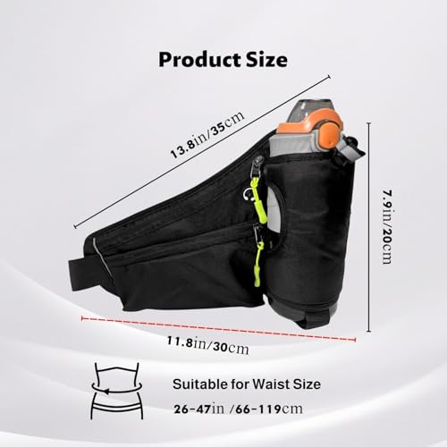 Cinturón de Running Ajustable Riñonera para Jogging y Fitness, Running Belt Transpirable para Mujer y Hombre, Adecuado para Correr, Ciclismo y Camping Negro - imagen 2