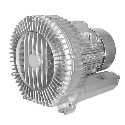 DNEPEI Industrial Regenerative Blower, Commercial Air Pump, 1.5KW High Pressure Vortex Ring Air Pump, Single Phase, for CNC Router Vacuum Hold Down & Fish Farm Aeration 110V-370W/0.5HP