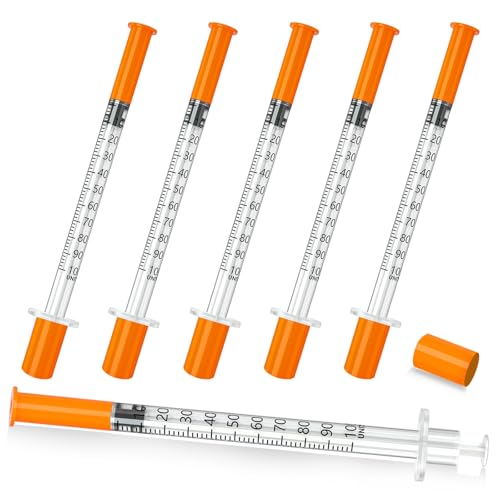 1ml Syringe 29G 5/16 Inch 8mm, Lab Syringes 25 Pack Individually Wrapped