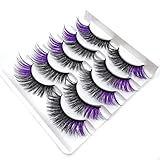 Remorui 5 Pairs False Eyelashes Cat-Eye Fluffy Faux Lashes Wispy Lashes Long Thick Volume Fake Eye L