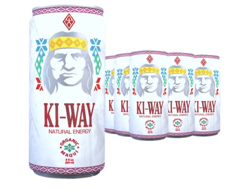 Ki-Way Natural Energy Drink, Maqui Berry, Natural Caffeine, Guarana, No Added Sugar, No Artificial Colors Or Sweeteners, Keto Friendly, Vegan Friendly, 8 Calories, 8.4Oz / 250Ml, 12-Can Value Pack #TOP22
