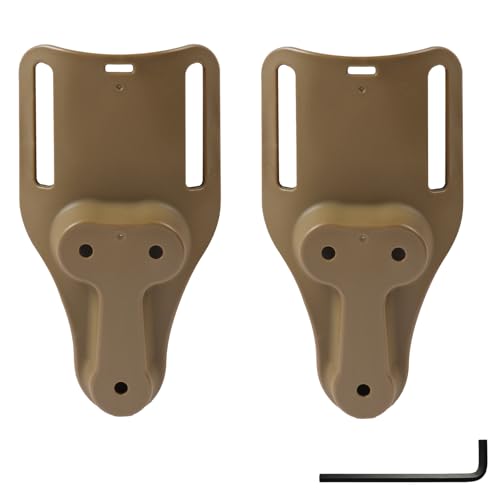 WGLILO 2 Pcs Mid Ride Holster Universal Belt Loop Adapter with 2" Belt Slot, 3-Hole Pattern Attachment for Duty Holster, Tan