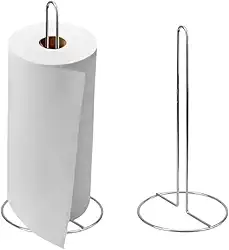 Suporte para Rolo de Papel Toalha Aço Inoxidável Cromado Premium Base Estável e Design Moderno para Cozinha