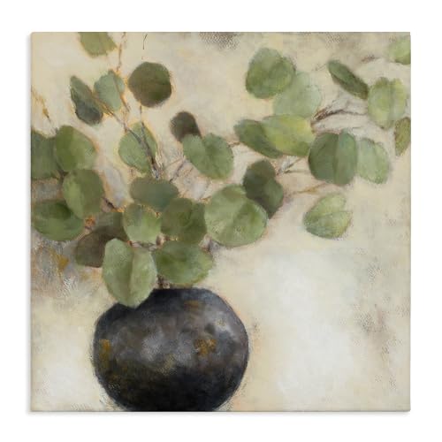 Stupell Industries Green Potted Eucalyptus, 24 x 24 Inch Canvas Wall Art