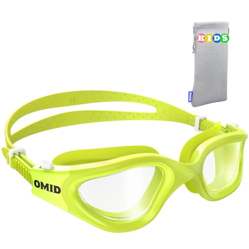 OMID Kids Swim Goggles, P2mini Lite Clear Lens Goggles for Age 6-14