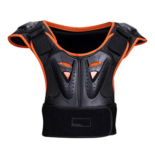 IFIKK Chaleco de protección para niños de carreras, para verano, motocicleta, para esquí, motocross. Protección en el pecho con protección en la espalda para patinar, montar en moto o esquiar.