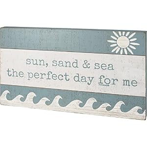 Primitives by Kathy Sun Sand Sea The Perfect Day for Me Decorative Wooden Wall Decor Sign 36×15