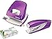 Produktbild Leitz 5008 NeXXt Series WOW Bürolocher, Metall, bis zu 30 Blatt/Kombi-Set mit Heftgerät + 1000 Klammern extra (Violett Metallic)