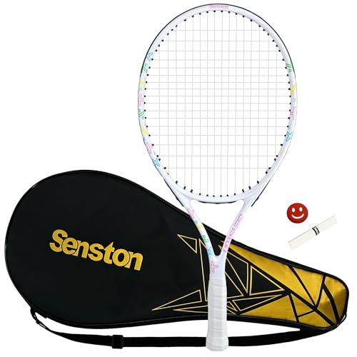 Senston 23" Tennis Racket for Kids Children Boys Girls Tennis Racquets Kids Tennis Racket White Color