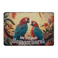 It's 5 O'Clock Somewhere Wall Sticker Vintage Parrot