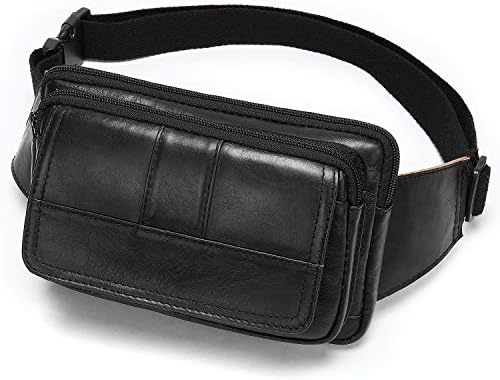 NIUCUNZH Real Leather Fanny Pack for Men Women Sling Waist Packs for Travel