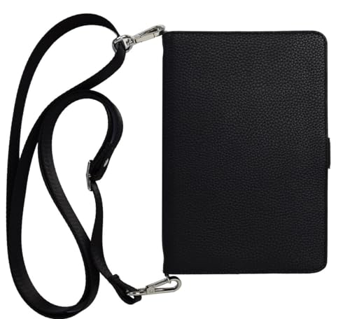 「kaupili」ipad mini6 8.3インチ(2021)対応手帳ケース カバー カード収納 スタンド機能付き カメラ穴あり（男女共用） ショルダーストラップ付幅2.5cm